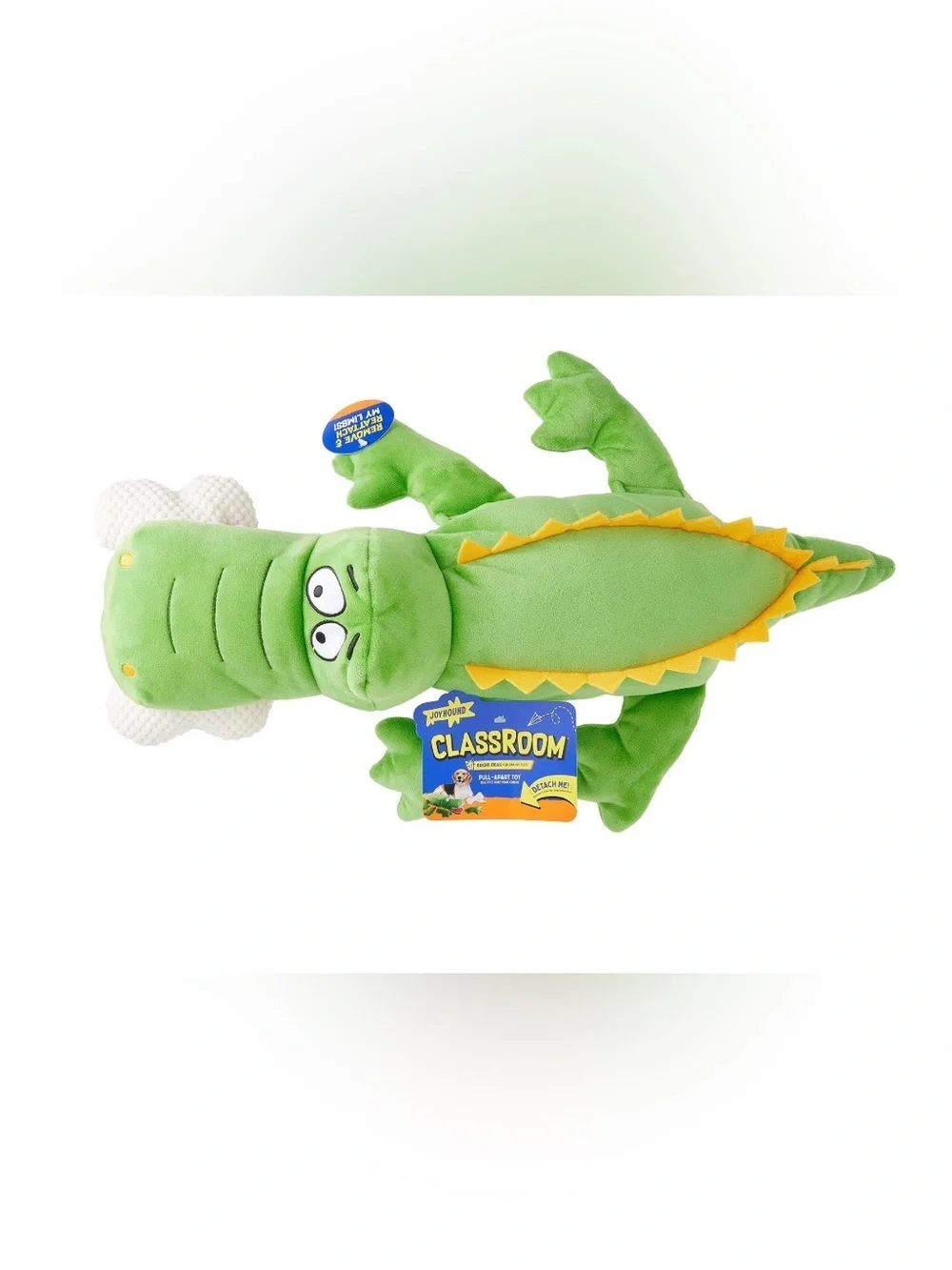 Joyhound XL GIANT Green alligator plush dog toy W/ 4 rip away limbs & a bone